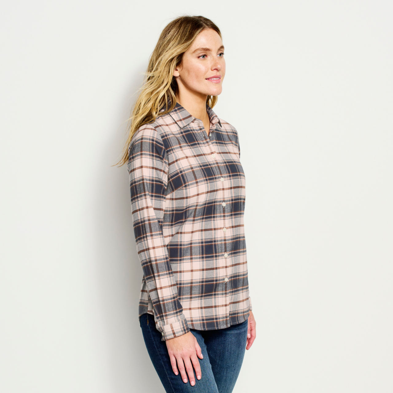 Women’s Lodge Flannel Plaid Shirt - MINERAL BLUE image number 2