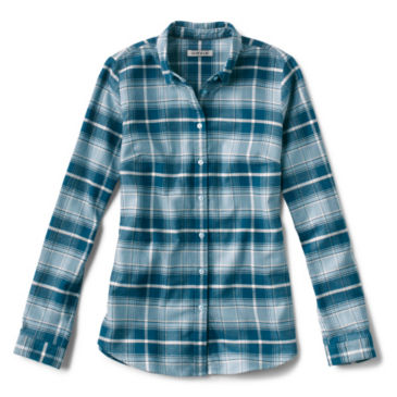 Women’s Lodge Flannel Plaid Shirt - MINERAL BLUE