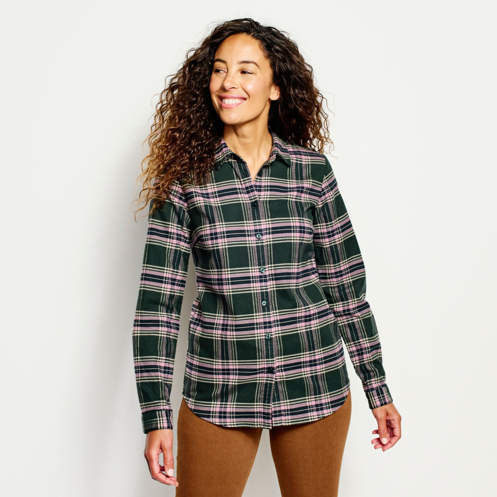 Women’s Lodge Flannel Plaid Shirt - DARK PINE image number 0