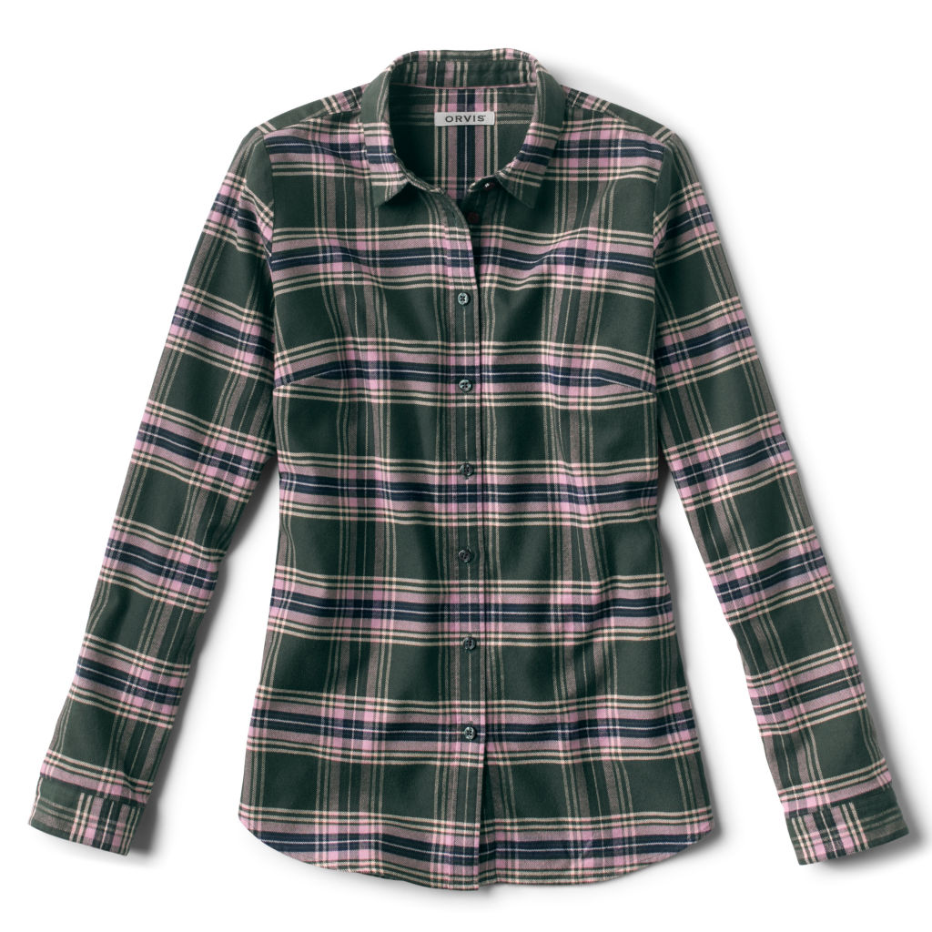 Women’s Lodge Flannel Plaid Shirt - DARK PINE image number 1