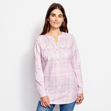 Wrinkle-Free Popover Patterned Tunic - 