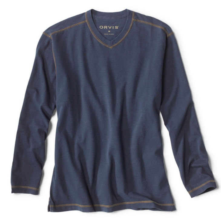 Montana Morning® High V-Neck Long-Sleeved T-Shirt - NAVY