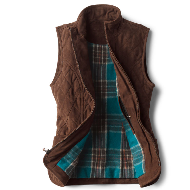 Quilted Suede Vest - COFFEE image number 1
