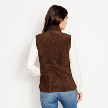 Quilted Suede Vest - COFFEE image number 4