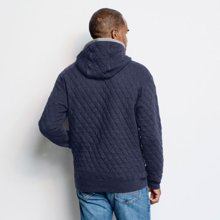 Outdoor Quilted Hooded Sweatshirt - NAVY image number 3