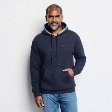 Outdoor Quilted Hooded Sweatshirt - NAVYimage number 1