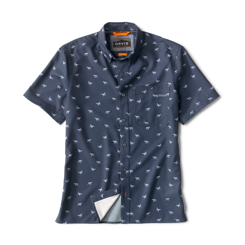 Printed Tech Chambray Short-Sleeved Shirt