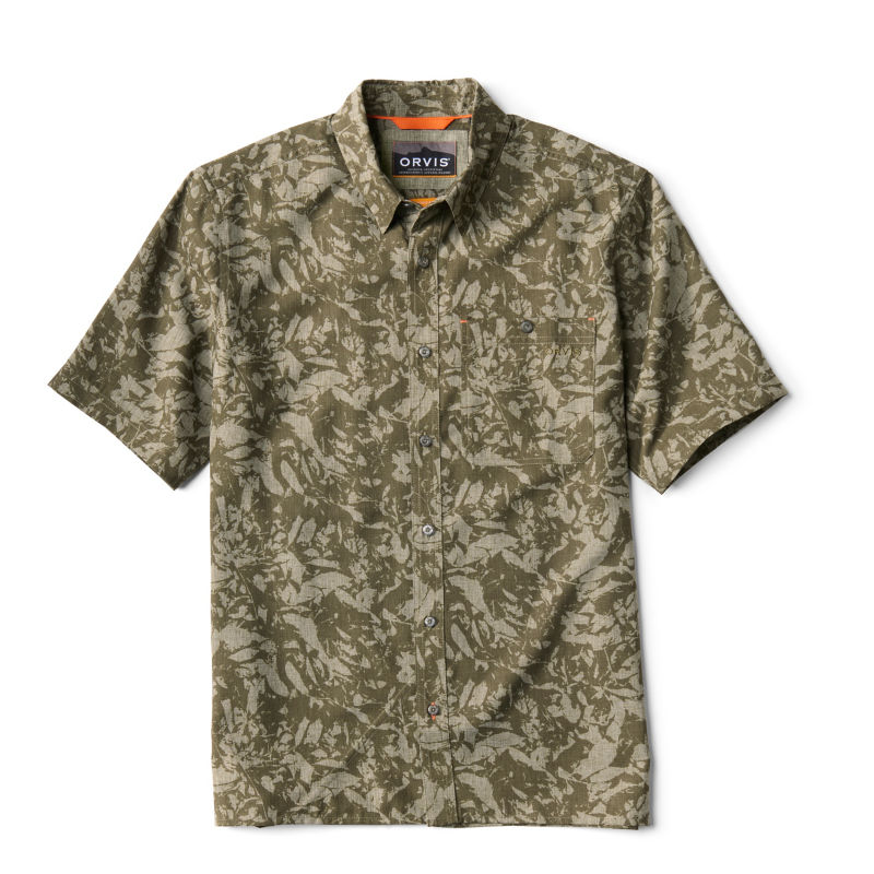 Tech Chambray Printed Short-Sleeve Shirt - MOSS LEAF CAMO
