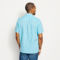 Printed Tech Chambray Short-Sleeved Shirt - DUSTY BLUE image number 3