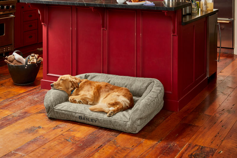 ToughChew&reg;  ComfortFill-Eco&trade; Couch Dog Bed - CHARCOAL CHEVRON image number 0