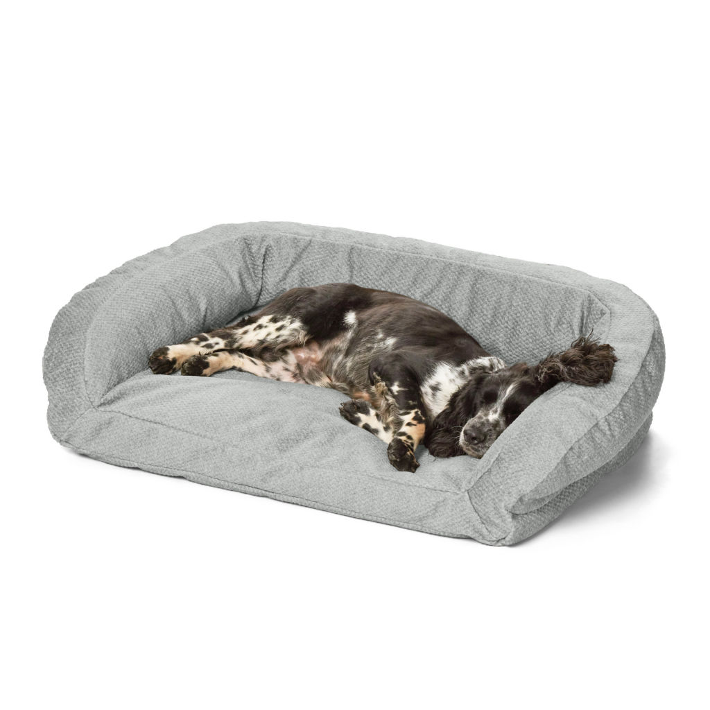 ToughChew®  ComfortFill-Eco™ Bolster Dog Bed - GREY TWEED image number 2