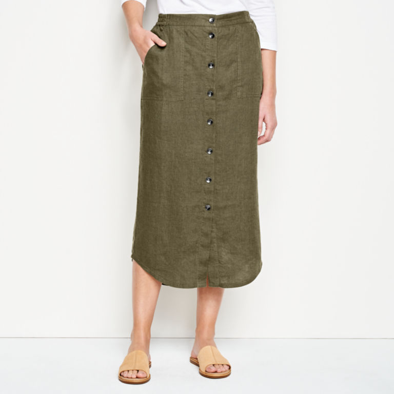 Orvis Performance Linen Button-Front Skirt -  image number 0