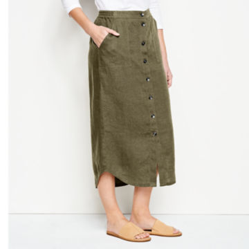 Orvis Performance Linen Button-Front Skirt -  image number 1