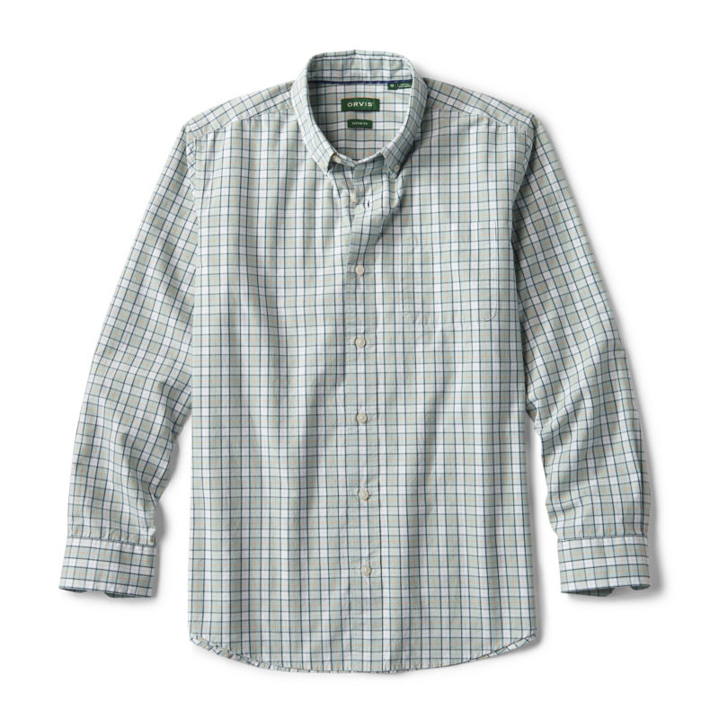 Men's Heritage Poplin Long-Sleeve Shirt - BLUE MIST/TANGERINE