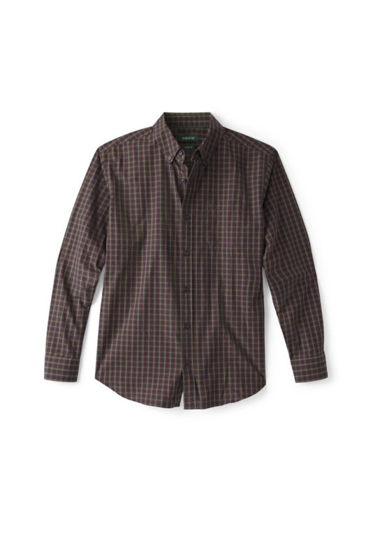 Men&rsquo;s Heritage Poplin Long-Sleeve Shirt - CURRANT/MOSS