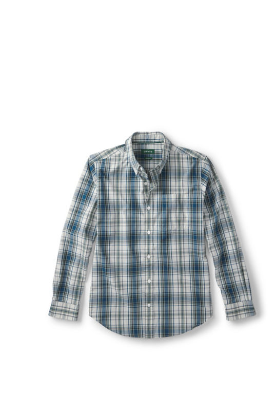 Men&rsquo;s Heritage Poplin Long-Sleeve Shirt - SILVER PINE/SNOW image number 0