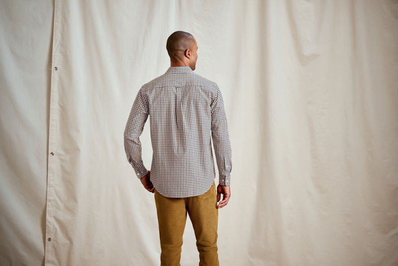 Men&rsquo;s Heritage Poplin Long-Sleeve Shirt - TRUE NAVY/IVY image number 4