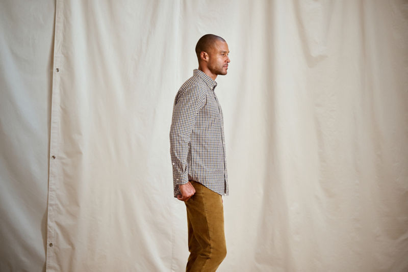 Men&rsquo;s Heritage Poplin Long-Sleeve Shirt - TRUE NAVY/IVY image number 3