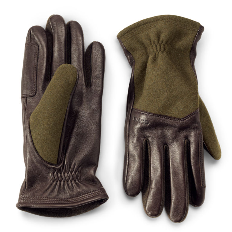 Melton Wool and Leather Gloves -  image number 0