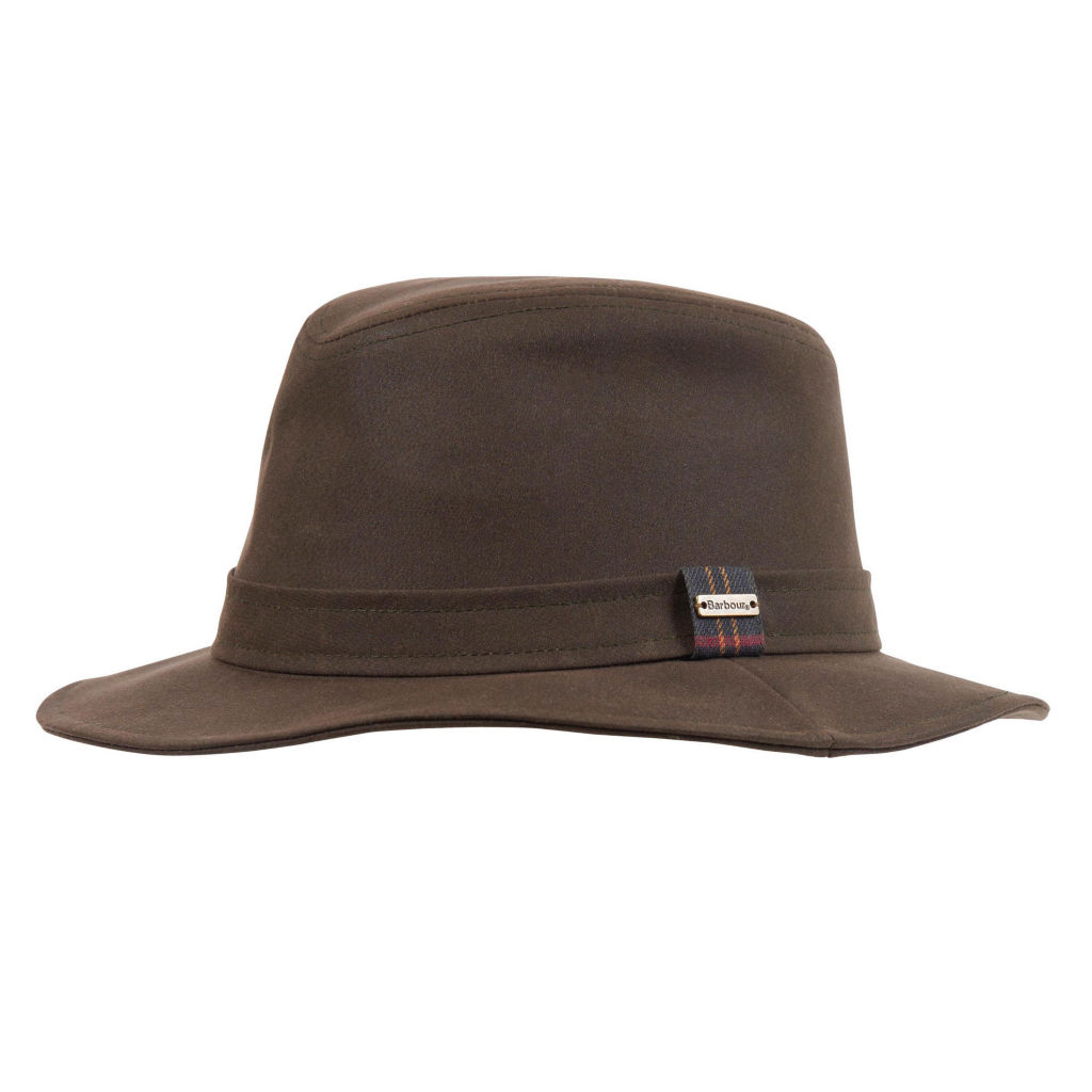 Barbour® Vintage Wax Bushman Hat - OLIVE image number 0