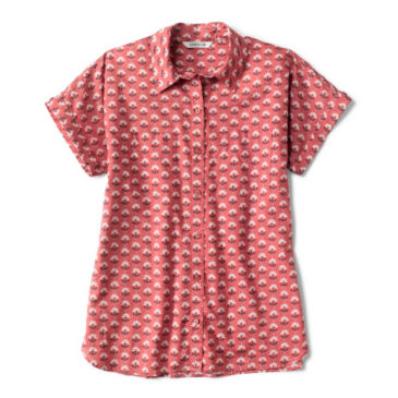 Easy Printed Short-Sleeved Camp Shirt - FADED RED WOODBLOCK FLORAL