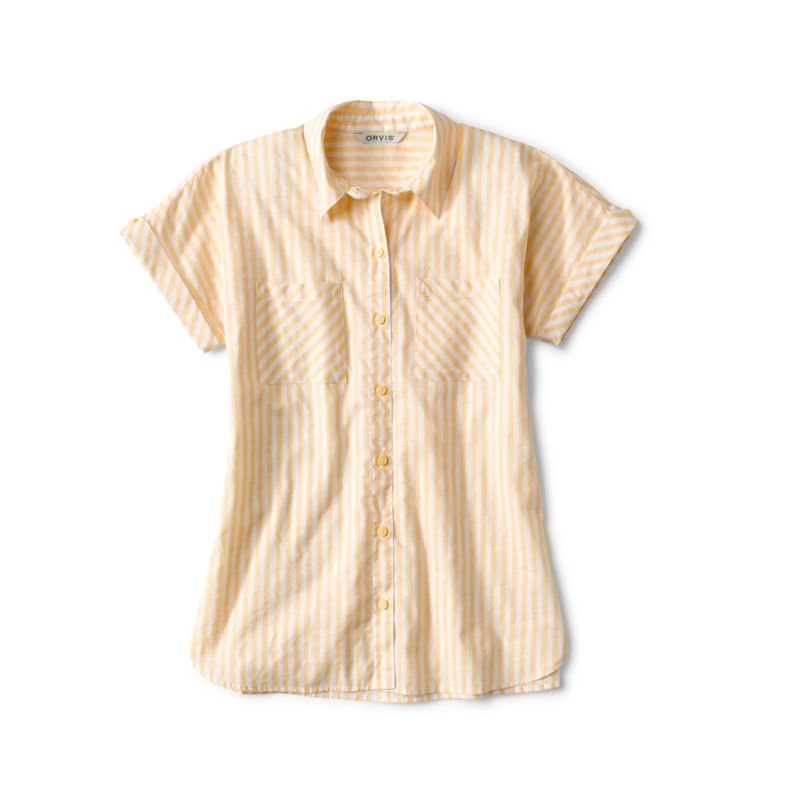Easy Printed Short-Sleeved Camp Shirt - HONEYCOMB STRIPE image number 0