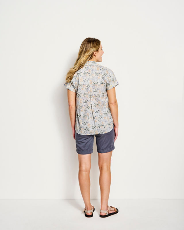 Easy Printed Short-Sleeved Camp Shirt - HONEYCOMB STRIPE image number 3