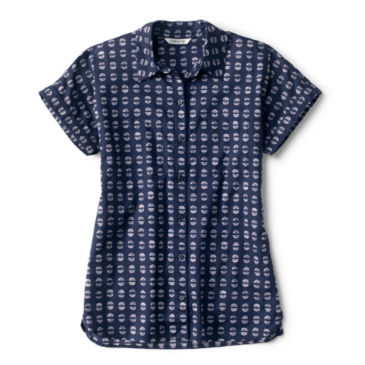 Easy Printed Short-Sleeved Camp Shirt - BLUE MOON CLIP DOT