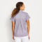 Easy Printed Short-Sleeved Camp Shirt - PURPLE FOG DOT SWIRL image number 3