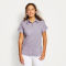 Easy Printed Short-Sleeved Camp Shirt - PURPLE FOG DOT SWIRL image number 1