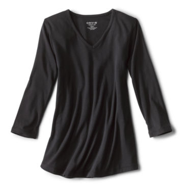 Relaxed V-Neck Three-Quarter-Sleeved Perfect Tee - 