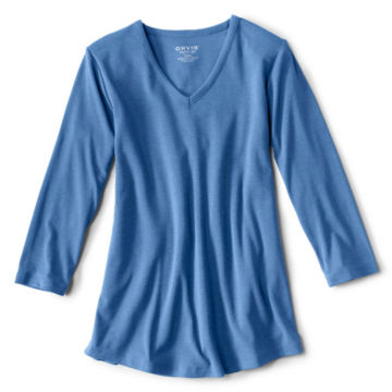 Relaxed V-Neck Three-Quarter-Sleeved Perfect Tee -  image number 3