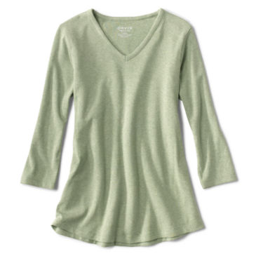 Relaxed V-Neck Three-Quarter-Sleeved Perfect Tee - 