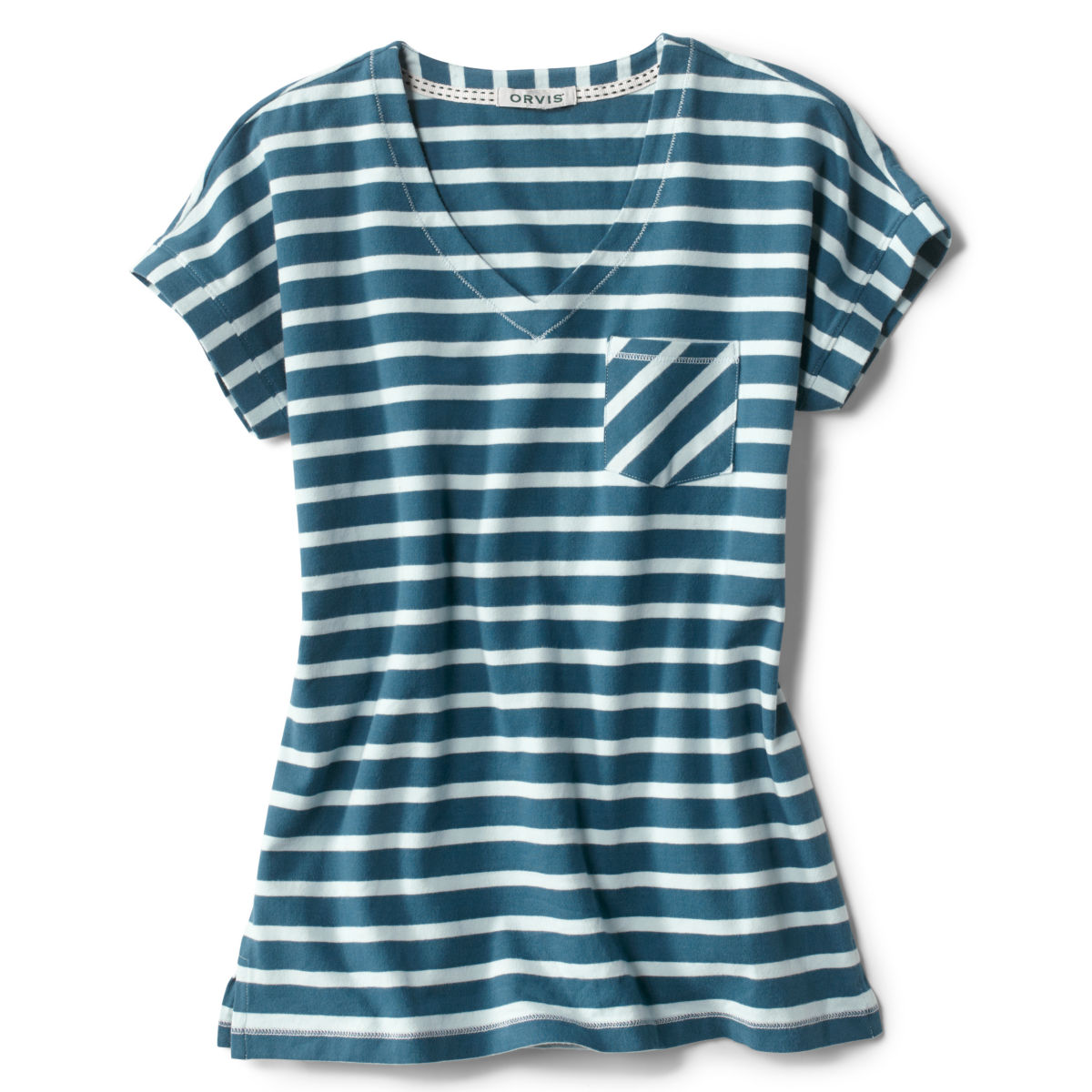 Classic Cotton Mixed Stripe Dolman Tee - image number 0
