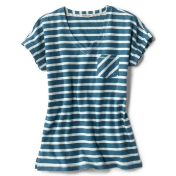 Classic Cotton Mixed Stripe Dolman Tee -  image number 0
