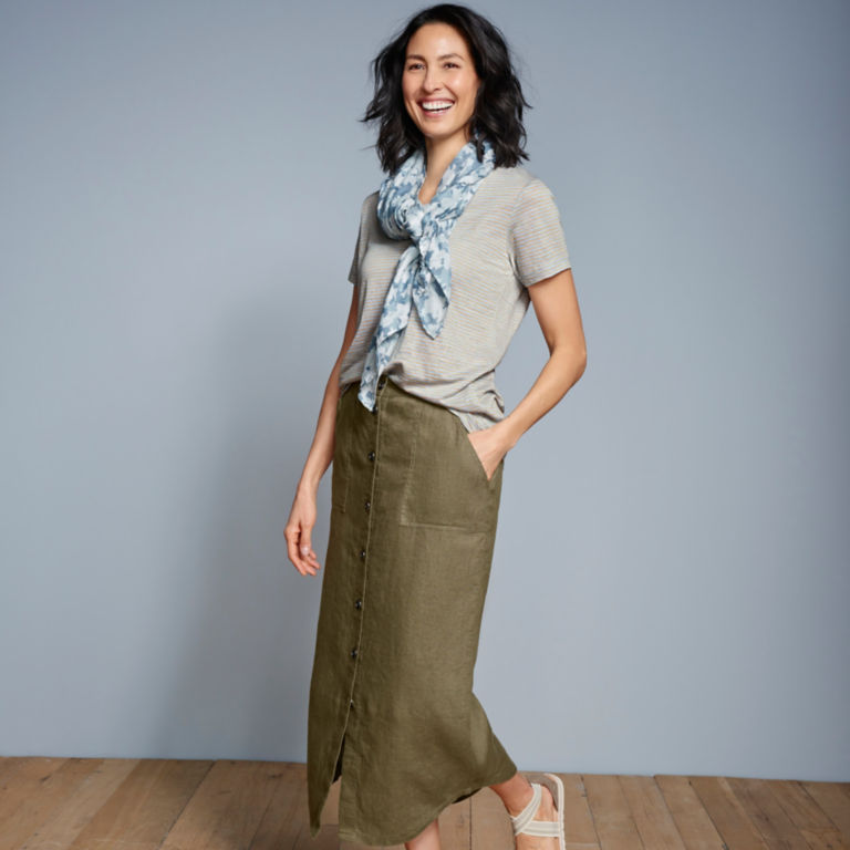Orvis Performance Linen Button-Front Skirt -  image number 5