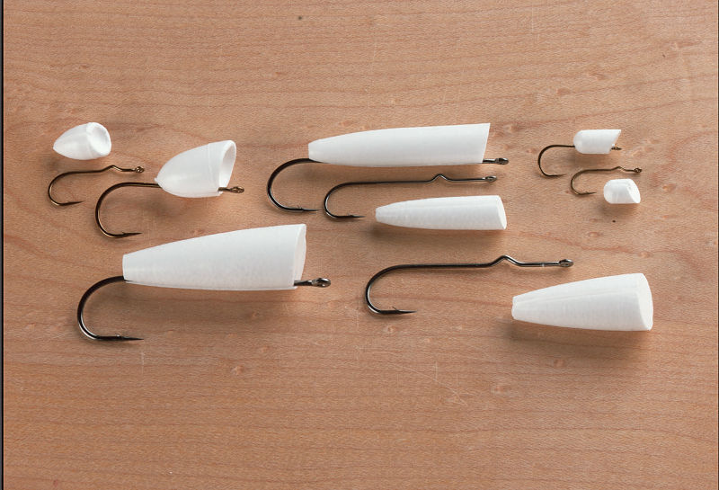 Popper Bodies with Hooks - Saltwater Popper Bodies with Size 2 and 2/0 Hooks -  image number 1