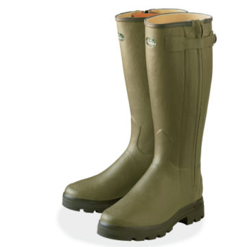 Women's Le Chameau Chasseur Leather-Lined Boots - OLIVE image number 0