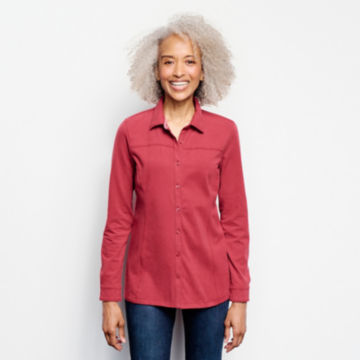 Classic Cotton Knit Button-Up Tee - image number 0