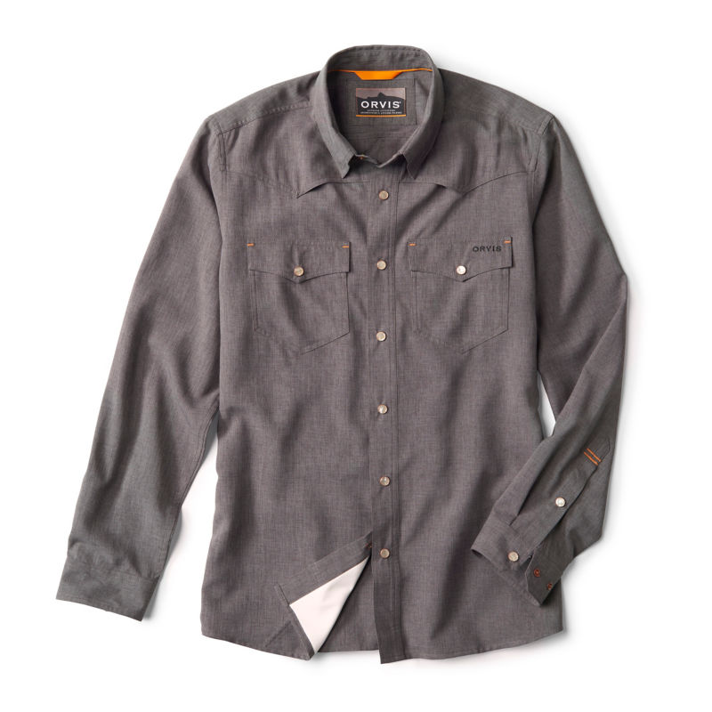 Tech Chambray Western Shirt - DARK CHARCOAL