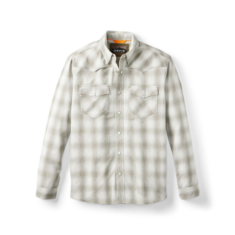 Tech Chambray Long-Sleeve Western Shirt - SAGEWOOD/SNOW PLAID image number 3