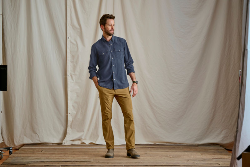 Tech Chambray Long-Sleeve Western Shirt - TRUE NAVY image number 2