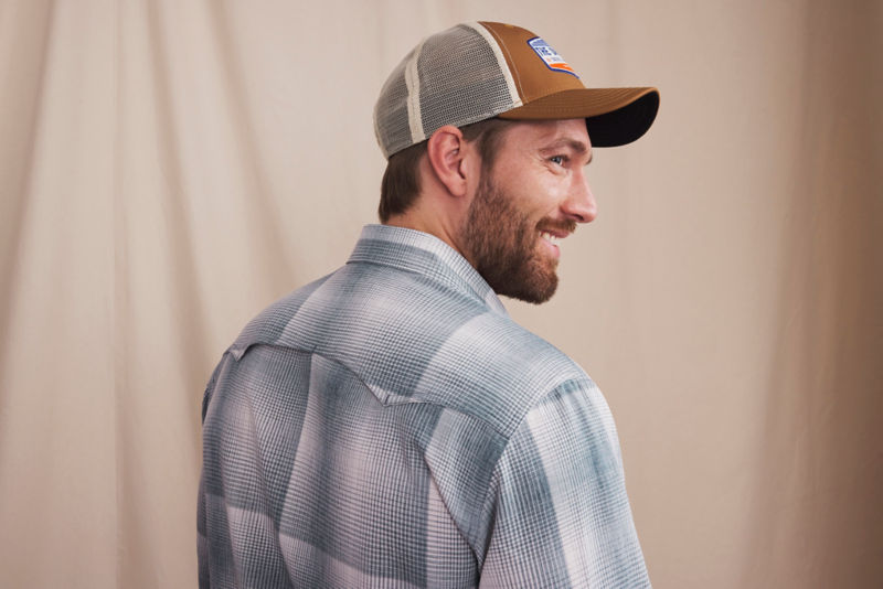 Tech Chambray Long-Sleeve Western Shirt - BLUE CHAMBRAY image number 3