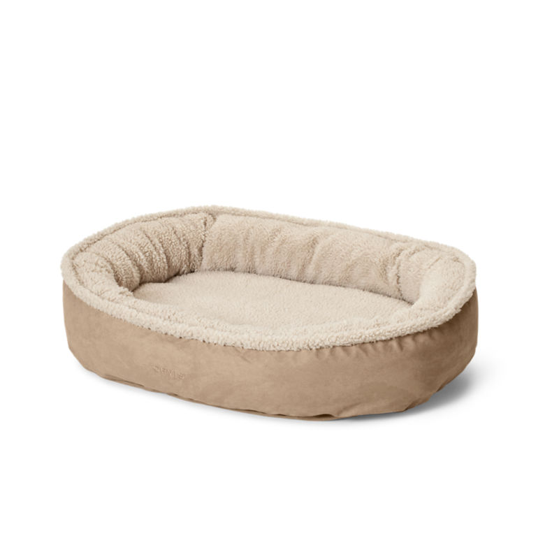 Orvis ComfortFill-Eco&trade; Wraparound Dog Bed with Fleece - KHAKI image number 3