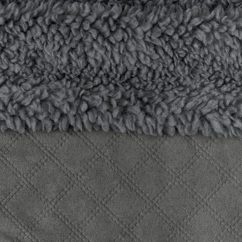 Orvis ComfortFill-Eco&trade; Wraparound Dog Bed with Fleece - GUN METAL image number 2