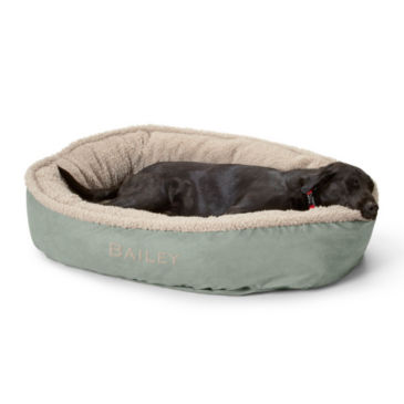 Orvis ComfortFill-Eco™ Wraparound Dog Bed with Fleece - BASIL