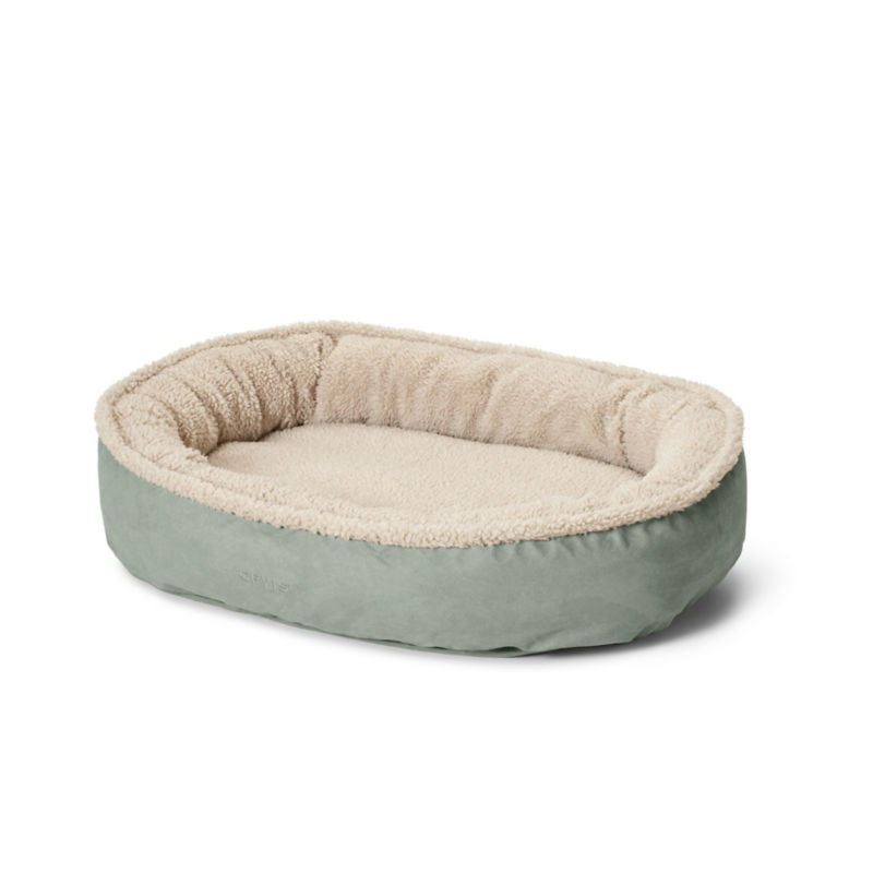 Orvis ComfortFill-Eco&trade; Wraparound Dog Bed with Fleece - BASIL image number 1