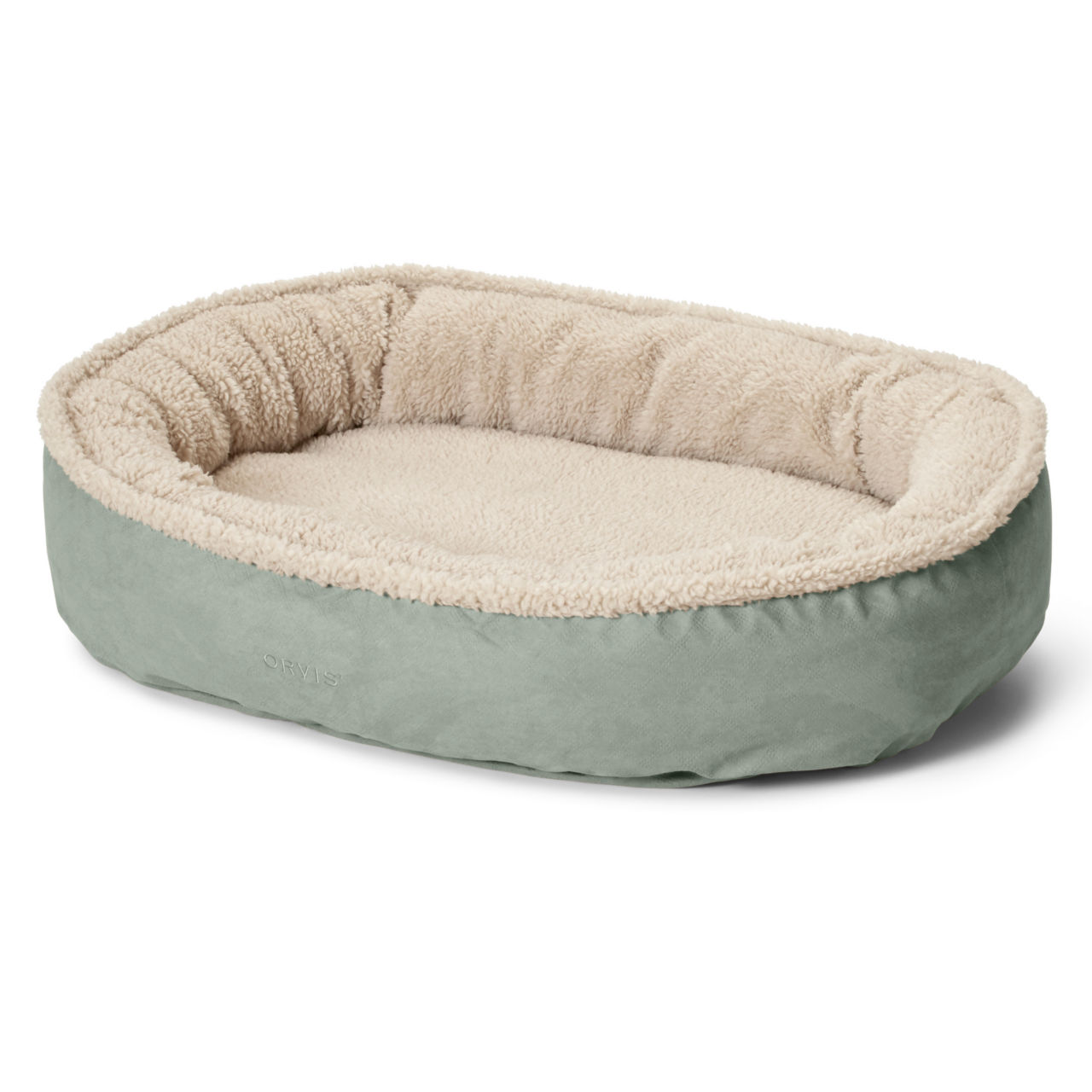 Orvis ComfortFill-Eco™ Wraparound Dog Bed with Fleece - BASIL image number 1