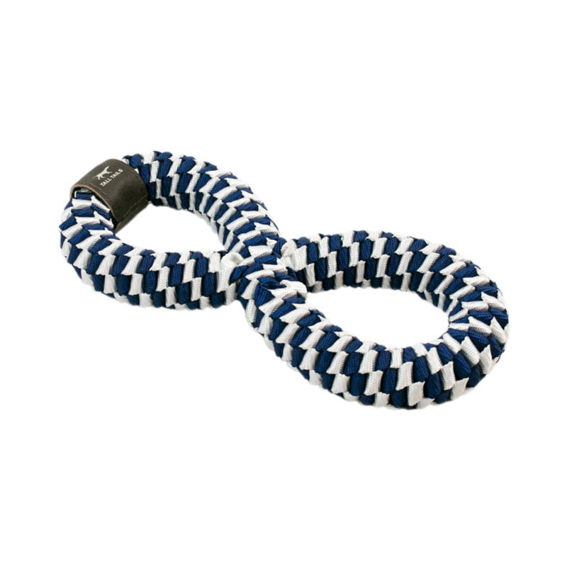 Infinity Braided Dog Toy - NAVY/WHITE
