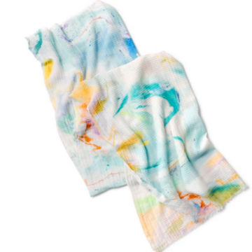 Watercolor Oblong Scarf - MULTI image number 0